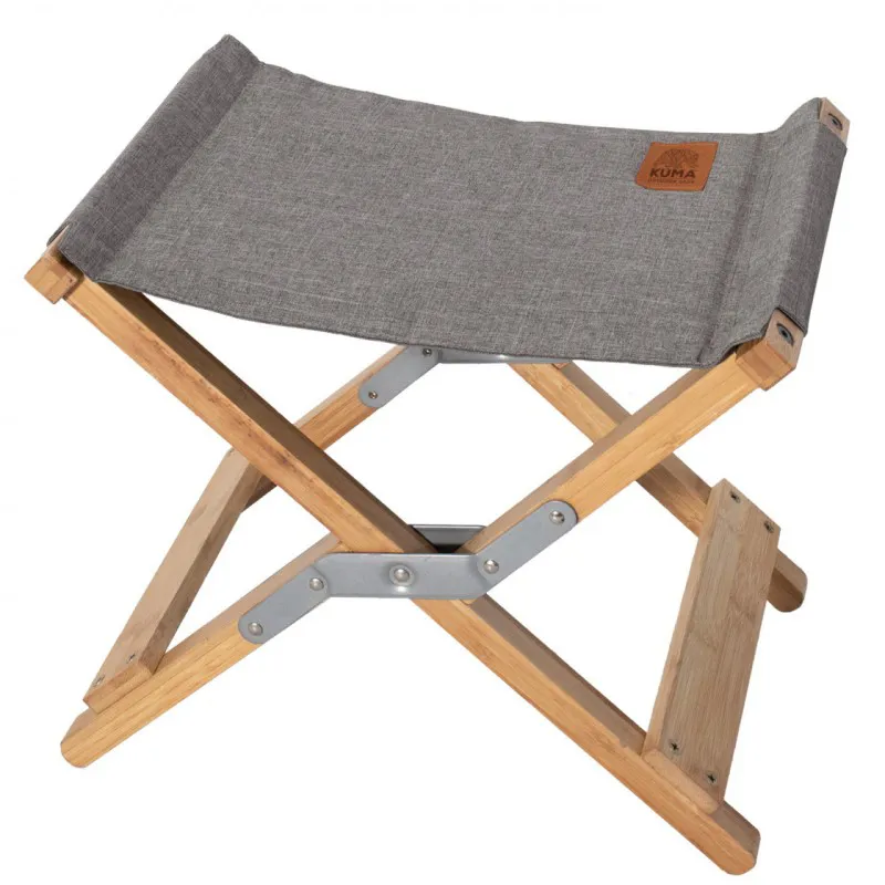 The foldable bamboo stool KUMA is ideal for camping and outdoor activities. Its lightweight and compact design makes it a great addition to your Yoho Bamboo Butterfly camping chair or as a standalone seat. It folds easily for transport and has a load capacity of up to 102 kg.
